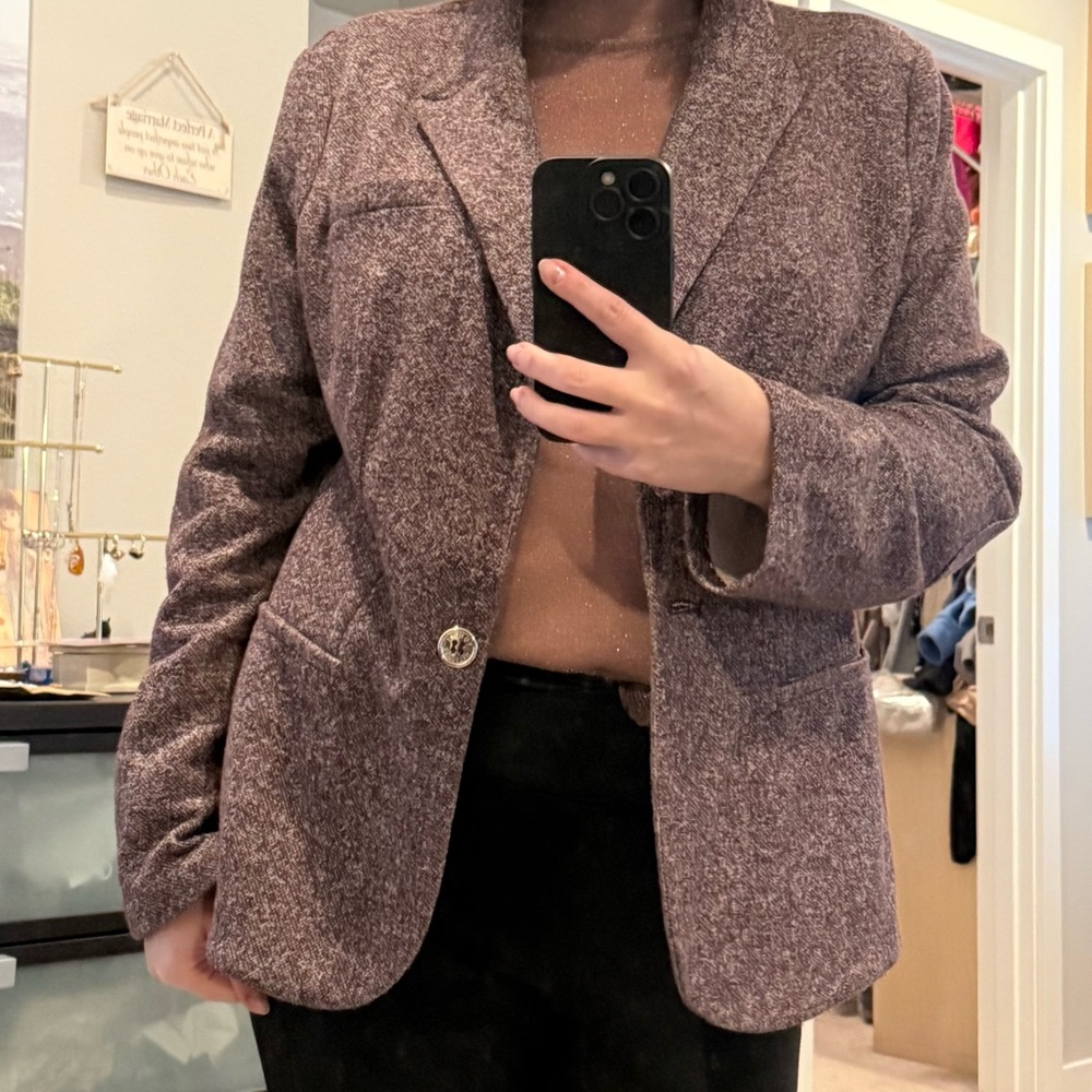 Tommy Hilfiger Heathered Lavender Blazer Jacket